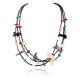 Certified Authentic 3 Strand Navajo .925 Sterling Silver Multicolor Stones Native American Necklace 390756923646