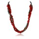 Certified Authentic 3 Strand Navajo .925 Sterling Silver Natural Turquoise and Coral Native American Necklace 390824394992