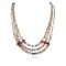Certified Authentic 3 Strand Navajo .925 Sterling Silver Natural Turquoise Coral Graduated Heishi Native American Necklace 15931-1