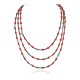 Certified Authentic 3 Strand Navajo .925 Sterling Silver Natural Turquoise Coral Native American Necklace 18110