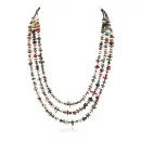 Certified Authentic 3 Strand Navajo .925 Sterling Silver Natural Turquoise Multicolor Stones Native American Necklace 25268-00
