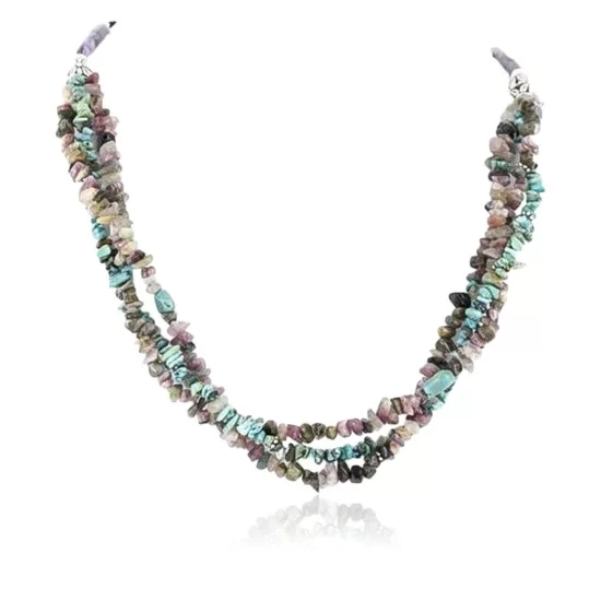 Certified Authentic 3 Strand Navajo .925 Sterling Silver Natural Turquoise Native American Necklace 371054165026 Certified Authentic 3 Strand Navajo .925 Sterling Silver Natural Turquoise Native American Necklace 371054165026