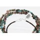 Certified Authentic 3 Strand Navajo .925 Sterling Silver Natural Turquoise Native American Necklace 371054165026