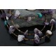 Certified Authentic 3 Strand Navajo .925 Sterling Silver Turquoise Amethyst 63 Native American Necklace 15776-3
