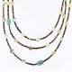Certified Authentic 3 Strand Navajo .925 Sterling Silver Turquoise and Agate Native American Necklace 18108-3