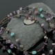 Certified Authentic 3 Strand Navajo .925 Sterling Silver Turquoise and Amethyst Native American Necklace 1530-34