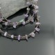 Certified Authentic 3 Strand Navajo .925 Sterling Silver Turquoise and Amethyst Native American Necklace 15585-2222