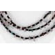 Certified Authentic 3 Strand Navajo .925 Sterling Silver Turquoise and AMETHYST Native American Necklace 15947
