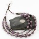 Certified Authentic 3 Strand Navajo .925 Sterling Silver Turquoise and Amethyst Native American Necklace 390748249766