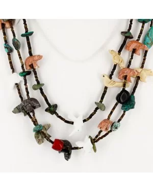 Certified Authentic 3 Strand Navajo .925 Sterling Silver Turquoise and Bone Native American Necklace 370986884241 Certified Authentic 3 Strand Navajo .925 Sterling Silver Turquoise and Bone Native American Necklace 370986884241