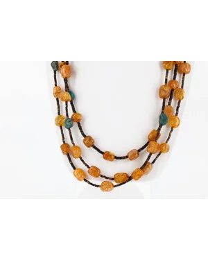 Certified Authentic 3 Strand Navajo .925 Sterling Silver Turquoise and Carnelian Native American Necklace 15778-21 Certified Authentic 3 Strand Navajo .925 Sterling Silver Turquoise and Carnelian Native American Necklace 15778-21