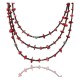 Certified Authentic 3 Strand Navajo .925 Sterling Silver Turquoise and Coral Native American Necklace 15501-1