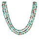 Certified Authentic 3 Strand Navajo .925 Sterling Silver Turquoise and Coral Native American Necklace 15996