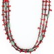Certified Authentic 3 Strand Navajo .925 Sterling Silver Turquoise and Coral Native American Necklace 371054543024