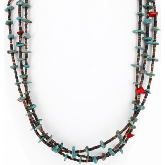 Certified Authentic 3 Strand Navajo .925 Sterling Silver Turquoise and Coral Native American Necklace 371054867735 Certified Authentic 3 Strand Navajo .925 Sterling Silver Turquoise and Coral Native American Necklace 371054867735