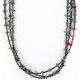 Certified Authentic 3 Strand Navajo .925 Sterling Silver Turquoise and Coral Native American Necklace 371054867735