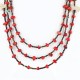 Certified Authentic 3 Strand Navajo .925 Sterling Silver Turquoise and Coral Native American Necklace 390752135111