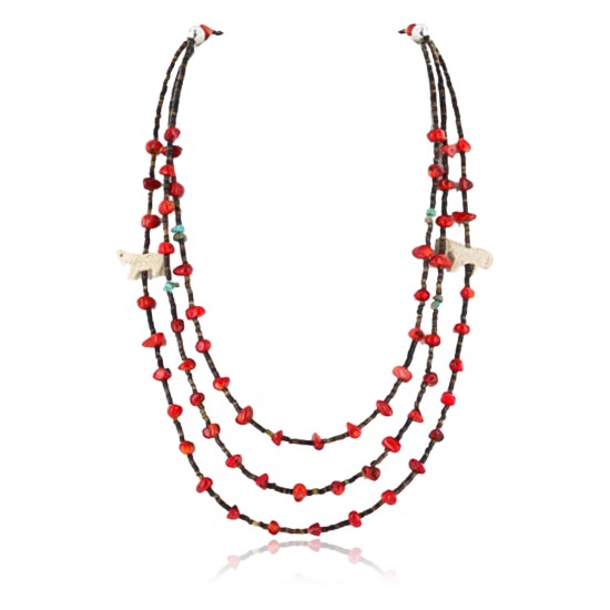 Certified Authentic 3 Strand Navajo .925 Sterling Silver Turquoise and Coral Native American Necklace 390752135111 Certified Authentic 3 Strand Navajo .925 Sterling Silver Turquoise and Coral Native American Necklace 390752135111