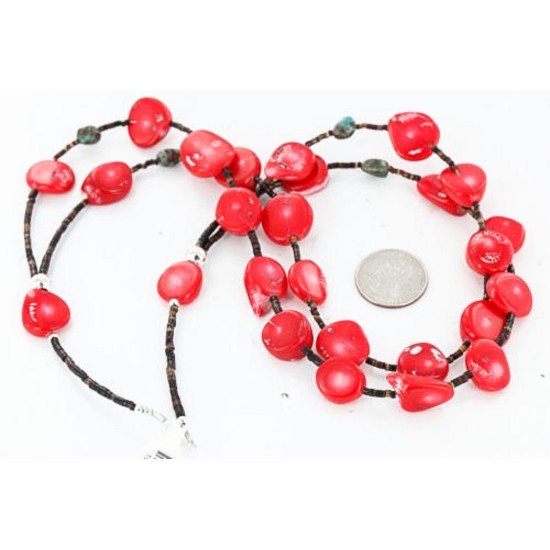 Certified Authentic 3 Strand Navajo .925 Sterling Silver Turquoise and Coral Native American Necklace 390848955062 Certified Authentic 3 Strand Navajo .925 Sterling Silver Turquoise and Coral Native American Necklace 390848955062