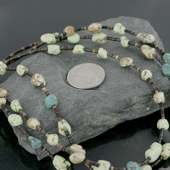 Certified Authentic 3 Strand Navajo .925 Sterling Silver Turquoise and Gaspeite Native American Necklace 370957166234 Certified Authentic 3 Strand Navajo .925 Sterling Silver Turquoise and Gaspeite Native American Necklace 370957166234
