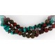 Certified Authentic 3 Strand Navajo .925 Sterling Silver Turquoise and Jasper Native American Necklace 15961