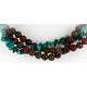 Certified Authentic 3 Strand Navajo .925 Sterling Silver Turquoise and Jasper Native American Necklace 15961