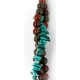 Certified Authentic 3 Strand Navajo .925 Sterling Silver Turquoise and Jasper Native American Necklace 15961