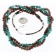 Certified Authentic 3 Strand Navajo .925 Sterling Silver Turquoise and Jasper Native American Necklace 15961