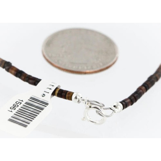 Certified Authentic 3 Strand Navajo .925 Sterling Silver Turquoise and Jasper Native American Necklace 15961