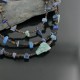 Certified Authentic 3 Strand Navajo .925 Sterling Silver Turquoise and Lapis 1064 Native American Necklace 750106-4