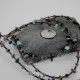 Certified Authentic 3 Strand Navajo .925 Sterling Silver Turquoise and Lapis Native American Necklace 1530-36