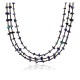 Certified Authentic 3 Strand Navajo .925 Sterling Silver Turquoise and Lapis Native American Necklace 15401-16