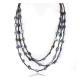 Certified Authentic 3 Strand Navajo .925 Sterling Silver Turquoise and Lapis Native American Necklace 15778-22 Certified Authentic 3 Strand Navajo .925 Sterling Silver Turquoise and Lapis Native American Necklace 15778-22