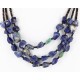 Certified Authentic 3 Strand Navajo .925 Sterling Silver Turquoise and Lapis Native American Necklace 371056610349