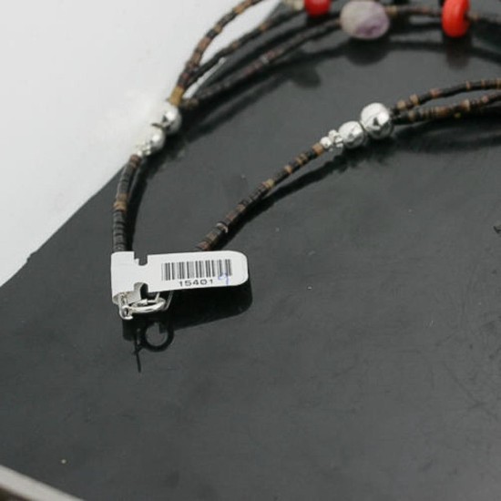 Certified Authentic 3 Strand Navajo .925 Sterling Silver Turquoise and Multi Color Stones Native American Necklace 390733526880 Certified Authentic 3 Strand Navajo .925 Sterling Silver Turquoise and Multi Color Stones Native American Necklace 390733526880