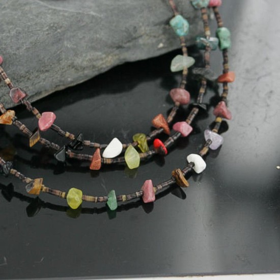Certified Authentic 3 Strand Navajo .925 Sterling Silver Turquoise and Multicolor Stones Native American Necklace 370994962469 Certified Authentic 3 Strand Navajo .925 Sterling Silver Turquoise and Multicolor Stones Native American Necklace 370994962469