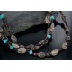 Certified Authentic 3 Strand Navajo .925 Sterling Silver Turquoise and Smoky Quartz Native American Necklace 370887248205 Certified Authentic 3 Strand Navajo .925 Sterling Silver Turquoise and Smoky Quartz Native American Necklace 370887248205