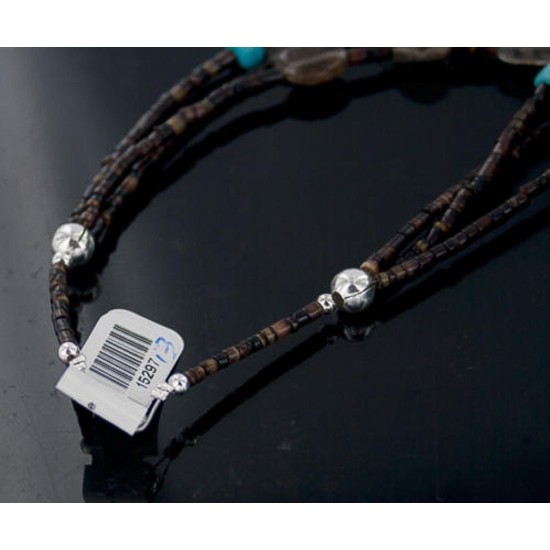 Certified Authentic 3 Strand Navajo .925 Sterling Silver Turquoise and Smoky Quartz Native American Necklace 370887248205 Certified Authentic 3 Strand Navajo .925 Sterling Silver Turquoise and Smoky Quartz Native American Necklace 370887248205