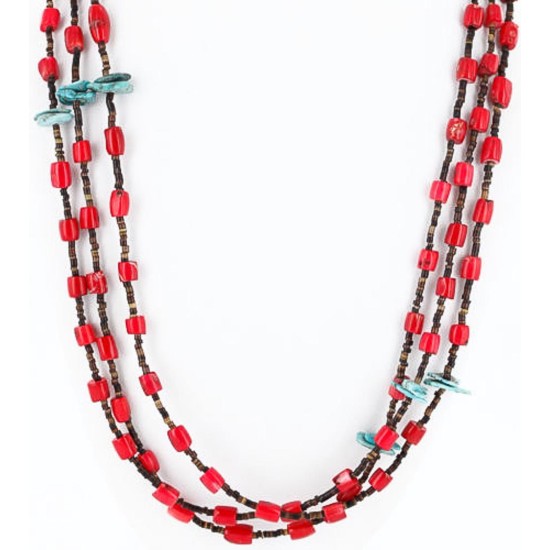 Certified Authentic 3 Strand Navajo .925 Sterling Silver Turquoise Coral 1252 Native American Necklace 390809669115 Certified Authentic 3 Strand Navajo .925 Sterling Silver Turquoise Coral 1252 Native American Necklace 390809669115