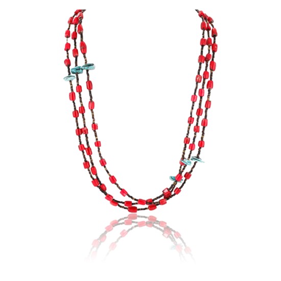 Certified Authentic 3 Strand Navajo .925 Sterling Silver Turquoise Coral 1252 Native American Necklace 390809669115 Certified Authentic 3 Strand Navajo .925 Sterling Silver Turquoise Coral 1252 Native American Necklace 390809669115