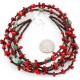 Certified Authentic 3 Strand Navajo .925 Sterling Silver Turquoise Coral 21 Native American Necklace 371055049370