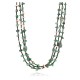Certified Authentic 3 Strand Navajo .925 Sterling Silver Turquoise Jade Native American Necklace 15873-1
