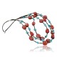 Certified Authentic 3 Strand Navajo .925 Sterling Silver Turquoise Native American Necklace 15474-11