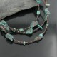 Certified Authentic 3 Strand Navajo .925 Sterling Silver Turquoise Native American Necklace 15585-8