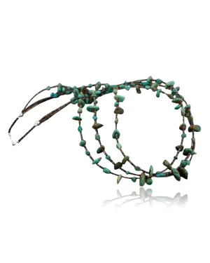 Certified Authentic 3 Strand Navajo .925 Sterling Silver Turquoise Native American Necklace 370842449534