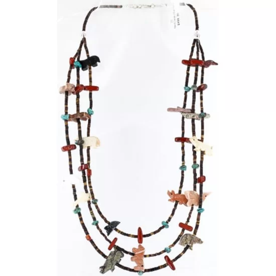 Certified Authentic 3 Strand Navajo .925 Sterling Silver Turquoise Native American Necklace 371004040701 Certified Authentic 3 Strand Navajo .925 Sterling Silver Turquoise Native American Necklace 371004040701