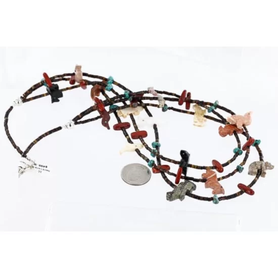 Certified Authentic 3 Strand Navajo .925 Sterling Silver Turquoise Native American Necklace 371004040701 Certified Authentic 3 Strand Navajo .925 Sterling Silver Turquoise Native American Necklace 371004040701