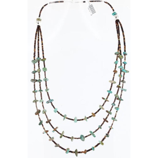 Certified Authentic 3 Strand Navajo .925 Sterling Silver Turquoise Native American Necklace 371004961001 Certified Authentic 3 Strand Navajo .925 Sterling Silver Turquoise Native American Necklace 371004961001