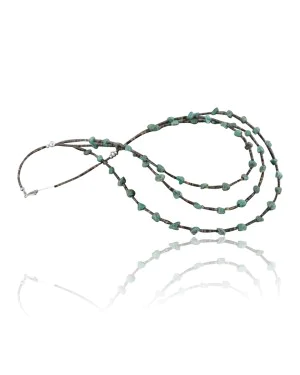 Certified Authentic 3 Strand Navajo .925 Sterling Silver Turquoise Native American Necklace 390713847317