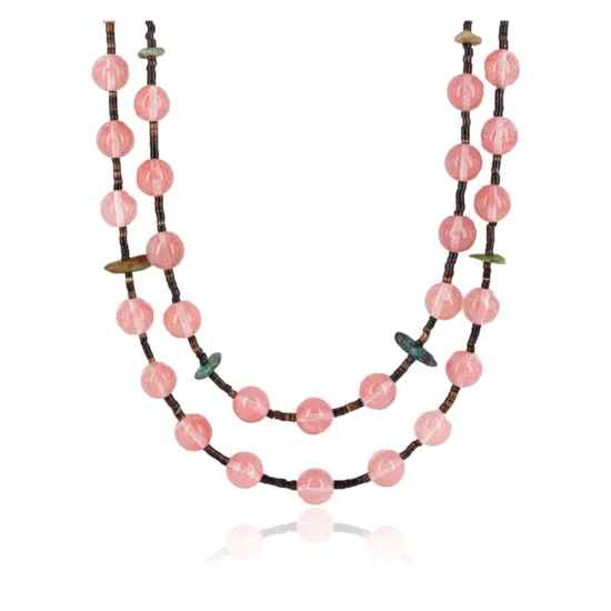 Certified Authentic 3 Strand Navajo .925 Sterling Silver Turquoise Quartz 8941 Native American Necklace 15894-1